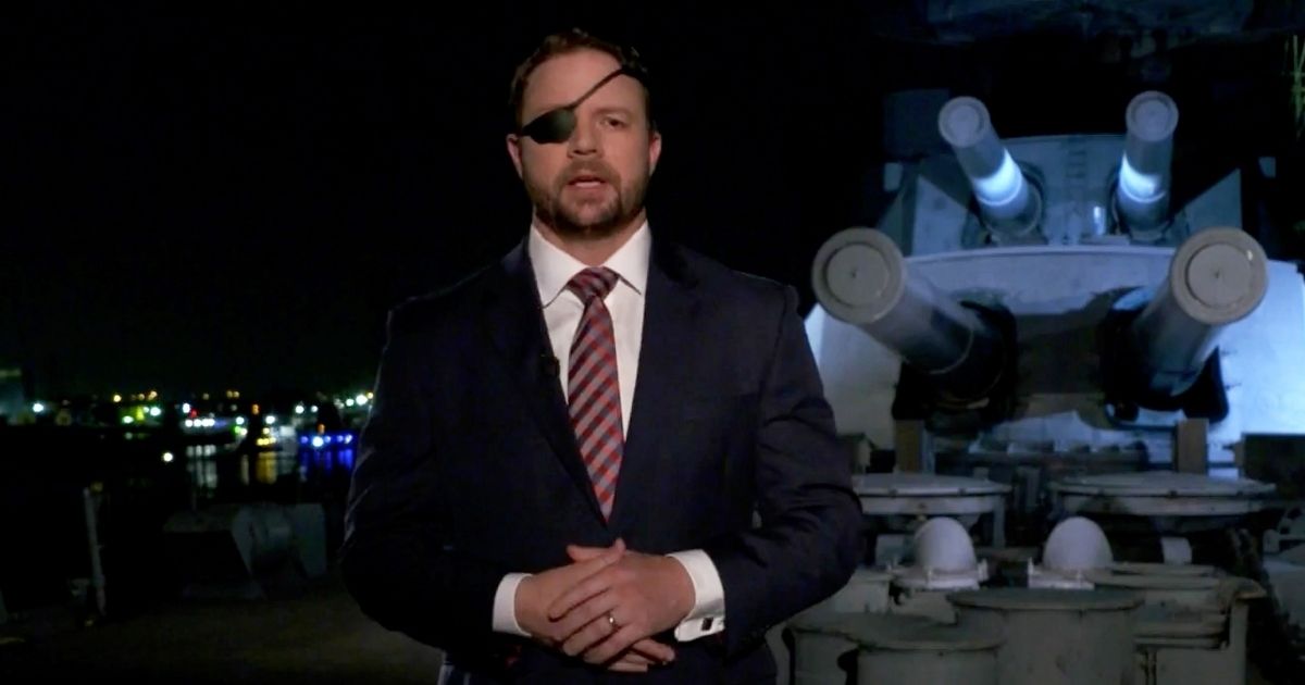In this screenshot from the RNC’s livestream of the 2020 Republican National Convention, Texas Rep. Dan Crenshaw addresses the virtual convention on Aug. 26, 2020.