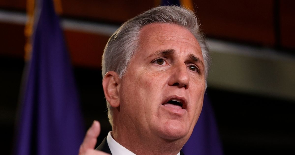 House Minority Leader Kevin McCarthy speaks during his weekly news conference on Jan. 21 in Washington.