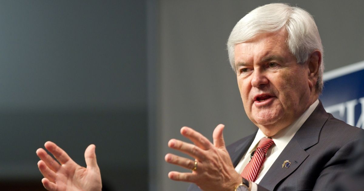 Former Speaker of the House Newt Gingrich speaks during an interview at the New Hampshire Institute of Politics at Saint Anselm College on Jan. 4, 2012, in Manchester, New Hampshire.