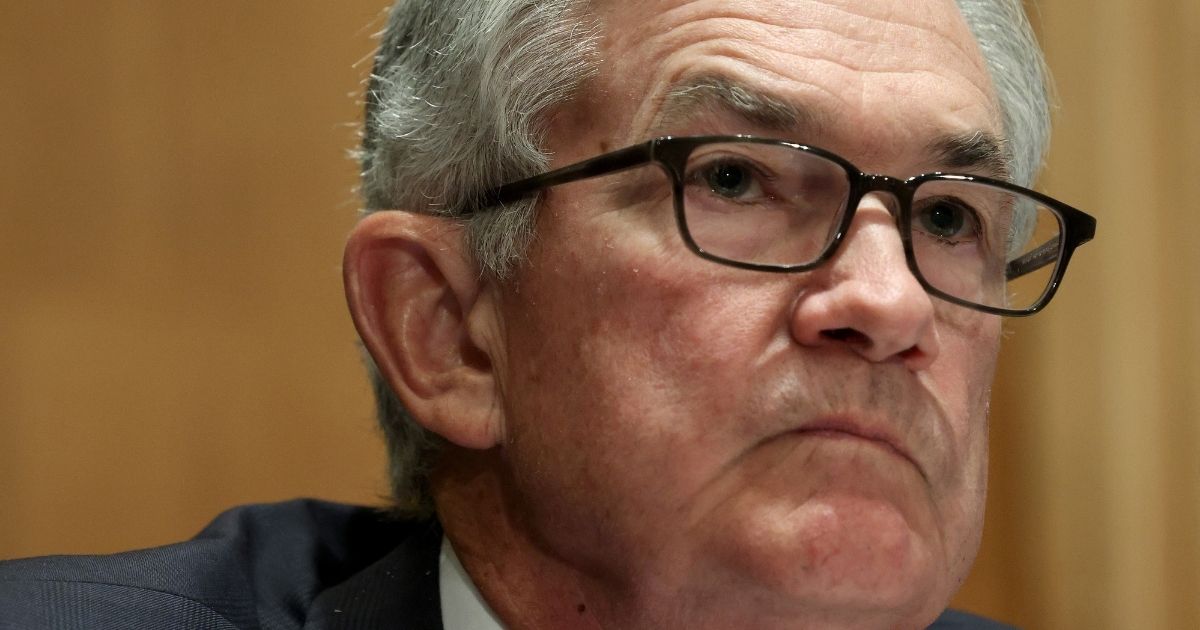 Federal Reserve Board Chairman Jerome Powell is seen testifying before the Senate Banking, Housing and Urban Affairs Committee on July 15, 2021, in Washington, D.C.