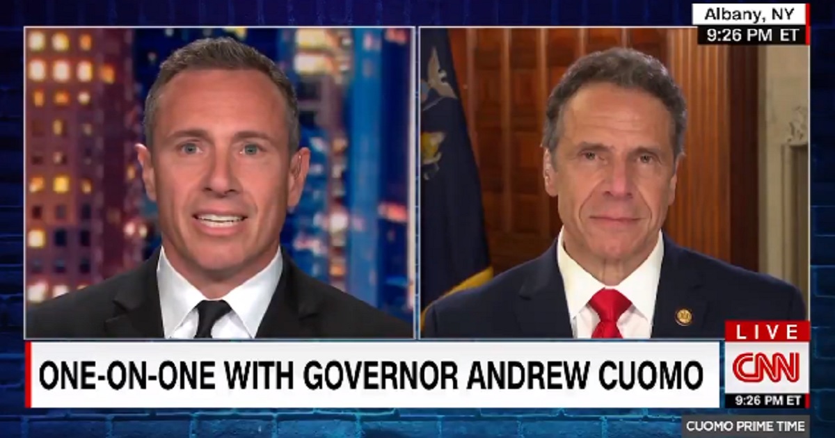 CNN's Chris Cuomo, left; and New York Gov. Andrew Cuomo, right.