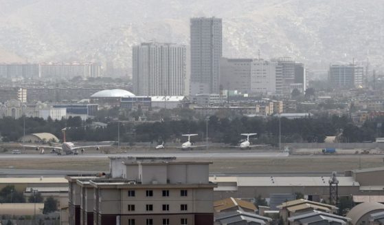 Aircraft are seen on the tarmac of the Hamid Karzai International Airport in Kabul, Afghanistan, on Saturday.
