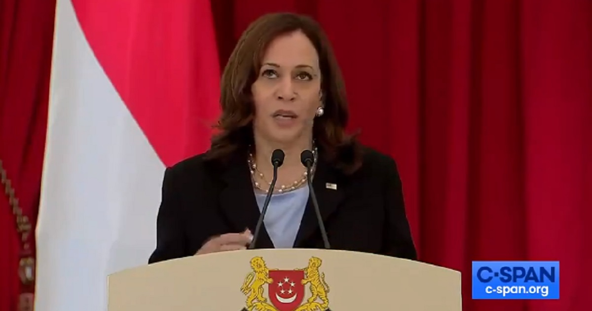 Vice President Kamala Harris at a news conference Monday in Singapore.