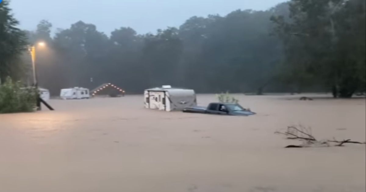 One of the camp sites that was flooded at Piney River RV Resort in Bon Aqua, Tennessee.