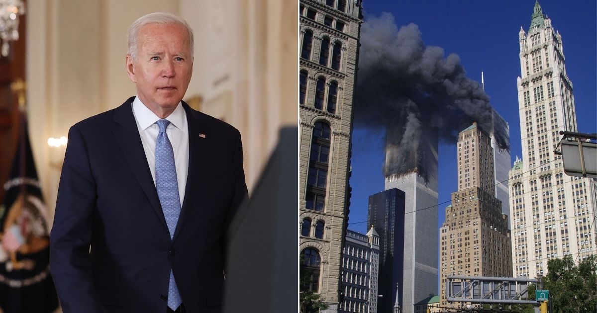 President Joe Biden, left, signed an executive order Friday calling for the declassification of critical 9/11 documents.