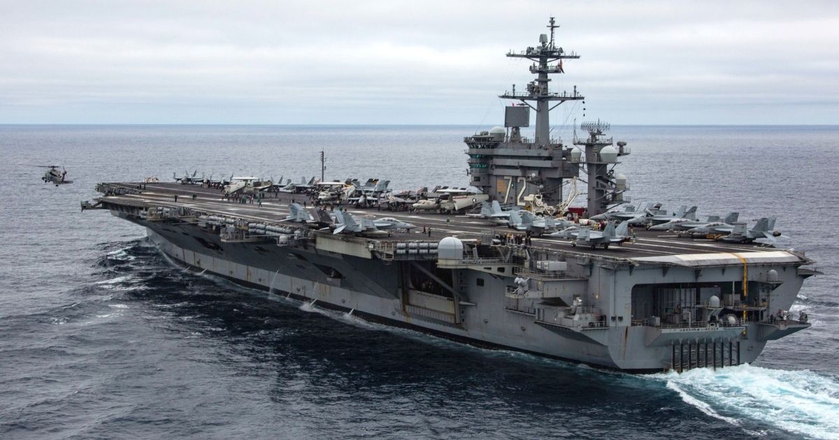 The USS Abraham Lincoln is seen at sea.