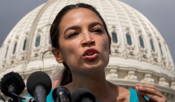 Democratic Rep. Alexandria Ocasio-Cortez of New York speaks during a news conference on Capitol Hill on Sept. 21, 2021.