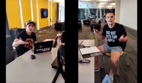 A viral video features liberal students arguing with conservative students at Arizona State University.