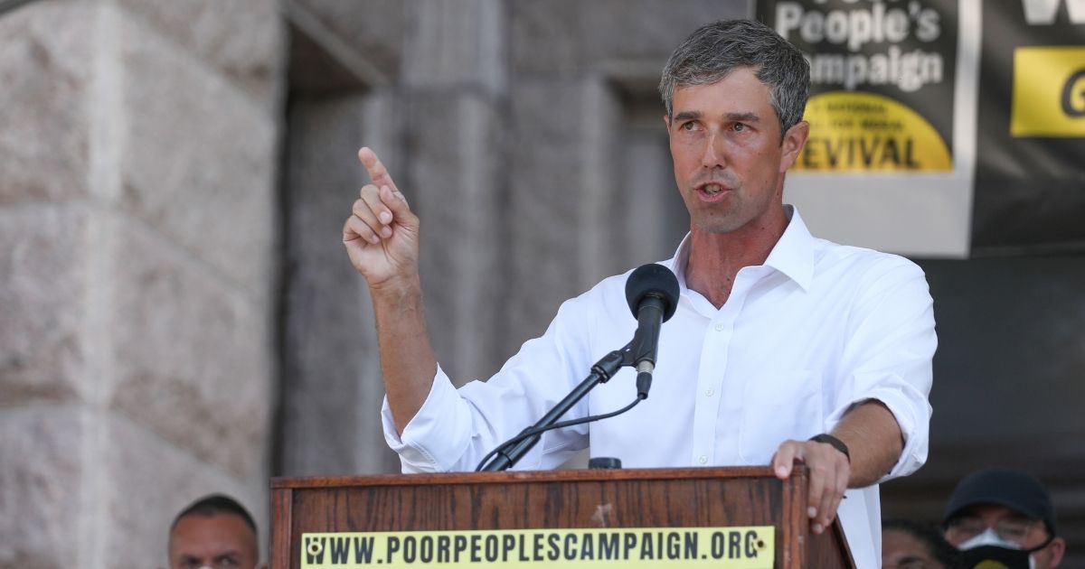 Beto O'Rourke speaks on the steps of the Texas Capitol on July 31, 2021, in Austin, Texas.
