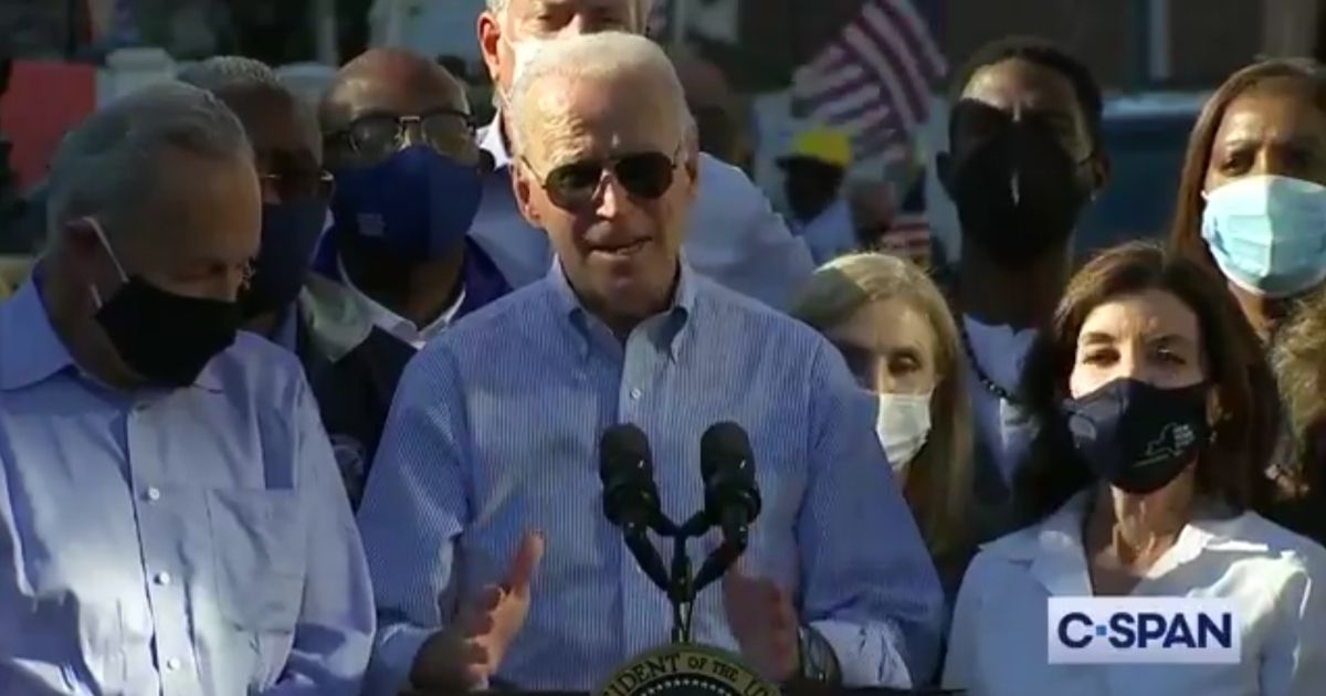 President Joe Biden delivers remarks on Hurricane Ida on Tuesday in New York.