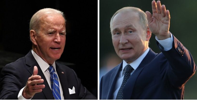 President Joe BIden's State Department issued a harsh criticism regarding the integrity of the Russian election that provided a majority of votes to Vladimir Putin, shown at right.