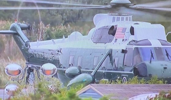 Marine One lands at Rehoboth Beach, Delaware, where President Joe Biden plans to spend the weekend at his beach house.
