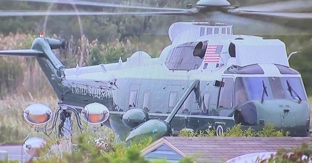 Marine One lands at Rehoboth Beach, Delaware, where President Joe Biden plans to spend the weekend at his beach house.