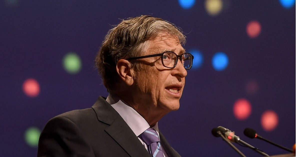 Billionaire Bill Gates is seen speaking at an agriculture conference in New Delhi on Nov. 18, 2019 in this file photo.