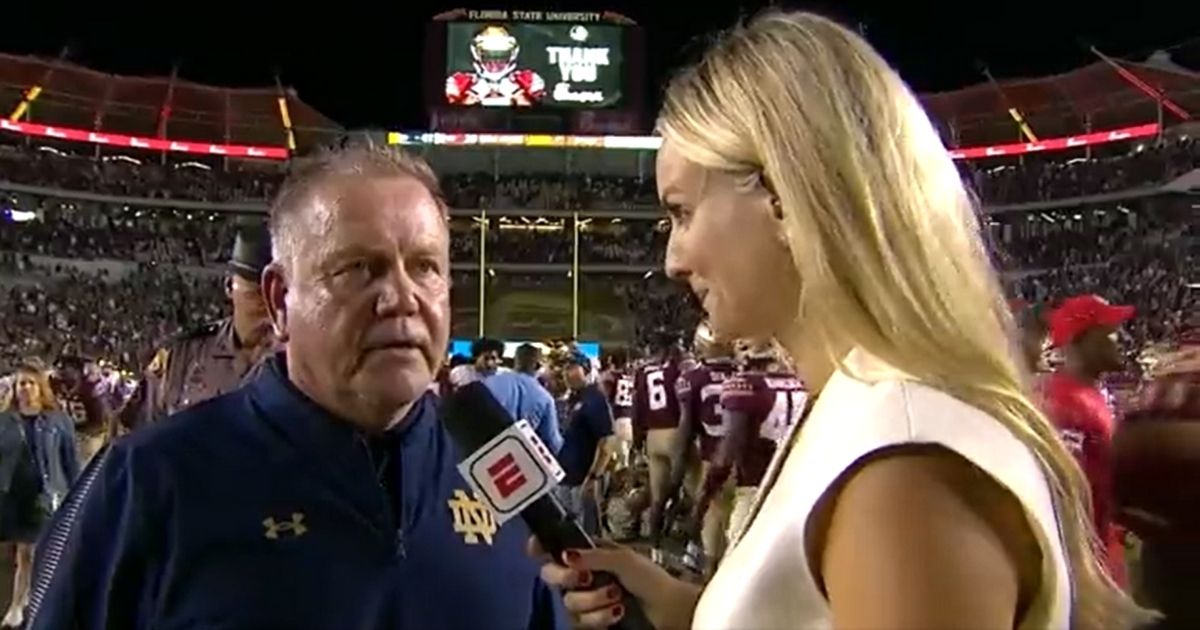 Notre Dame football coach Brian Kelly jokes about his team's execution after they defeated Florida State on Sunday.
