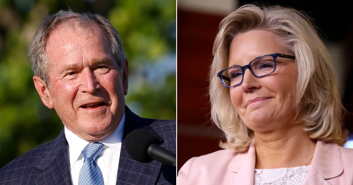 Former President George W. Bush, left, reportedly will help raise funds for the campaign to re-elect Wyoming Rep. Liz Cheney, right.