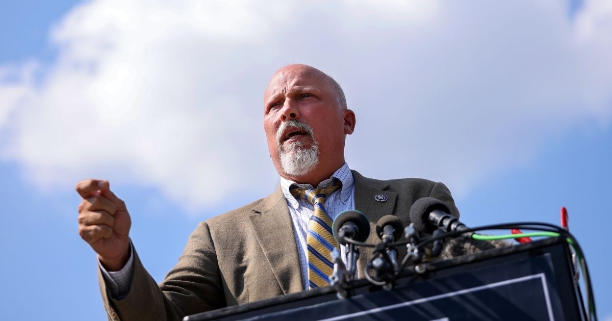 Rep. Chip Roy speaks during a news conference with fellow members of the House Freedom Caucus outside the U.S. Capitol on Aug. 23, 2021, in Washington, D.C.