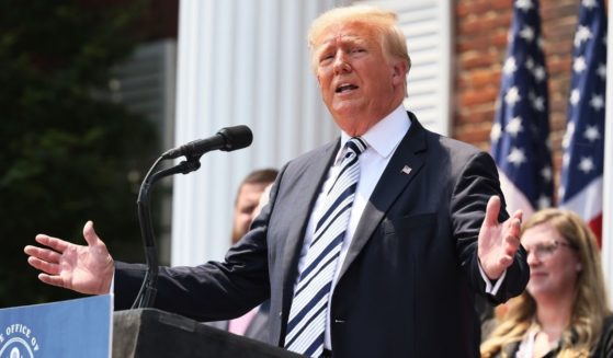 Former President Donald Trump speaks during a news conference at the Trump National Golf Club Bedminster on July 7, 2021, in Bedminster, New Jersey.