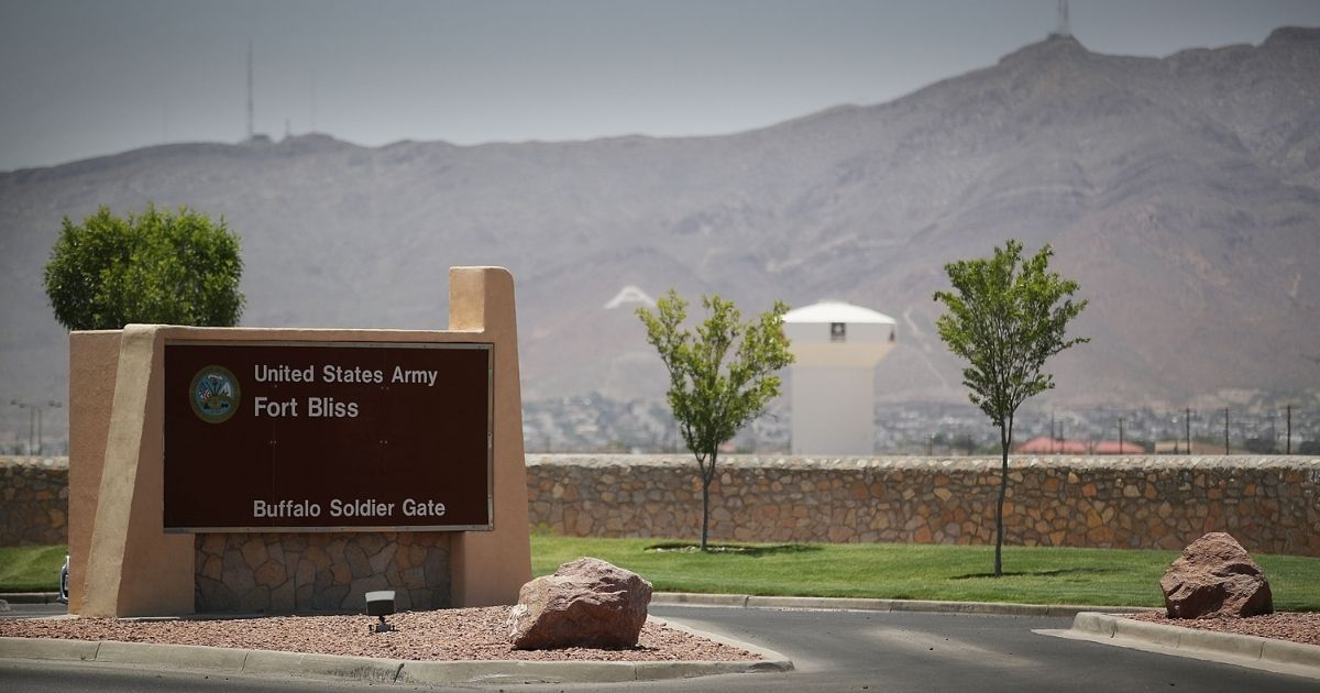 An entrance to Fort Bliss is seen on June 25, 2018, in Fort Bliss, Texas.
