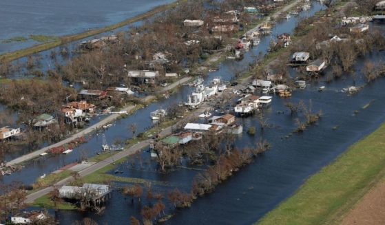Destruction and flooding are seen Tuesday in the area of Point-Aux-Chenes, Louisiana, in the wake of Hurricane Ida.