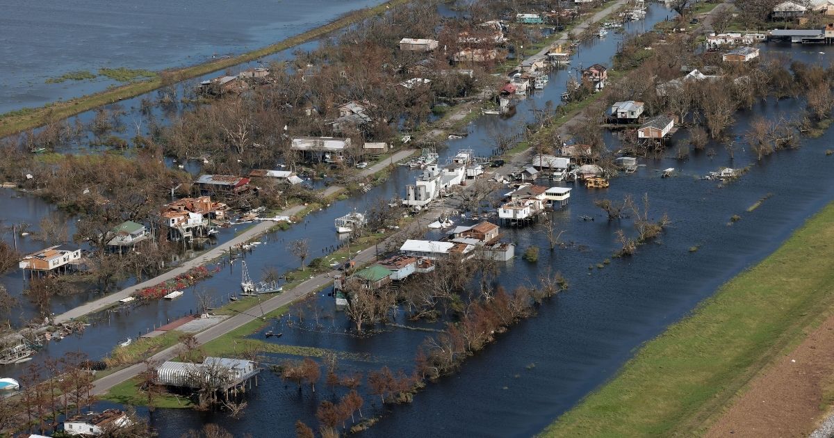 Destruction and flooding are seen Tuesday in the area of Point-Aux-Chenes, Louisiana, in the wake of Hurricane Ida.