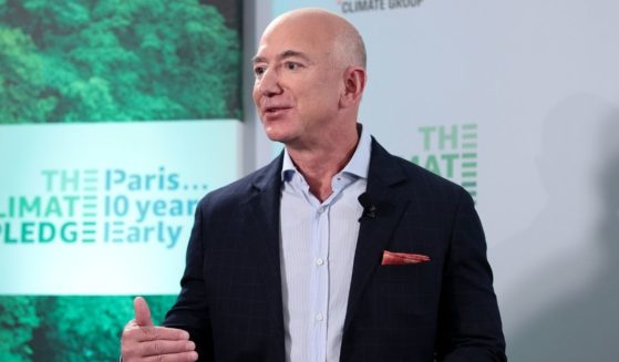 Jeff Bezos speaks during the Climate Week NYC Leaders’ Reception at PEAK at Hudson Yards on Monday in New York City.
