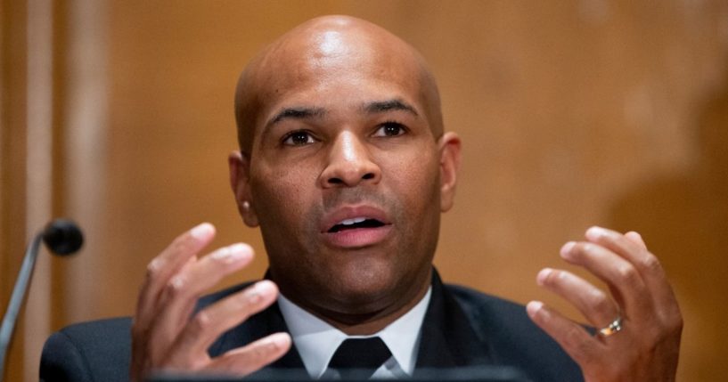 Then-Surgeon General Jerome Adams appears before a Senate Health, Education, Labor, and Pensions Committee hearing to discuss vaccines and protecting public health during the coronavirus pandemic on Sept. 9, 2020, in Washington D.C.