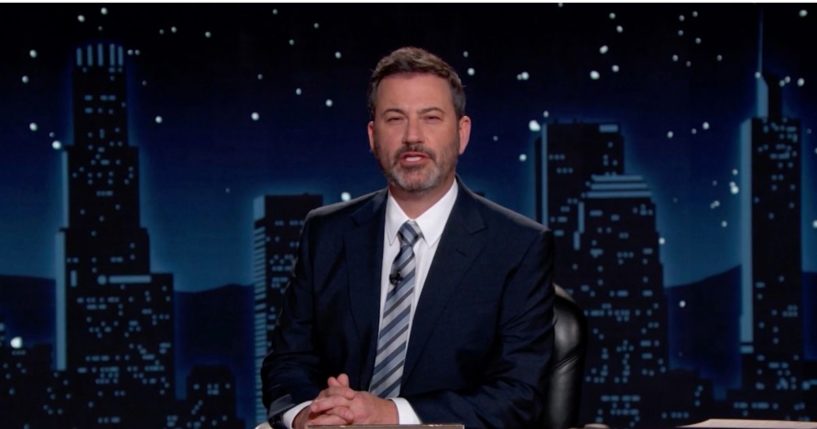 Talk show host Jimmy Kimmel is seen in a screen shot from a 2020 appearance.