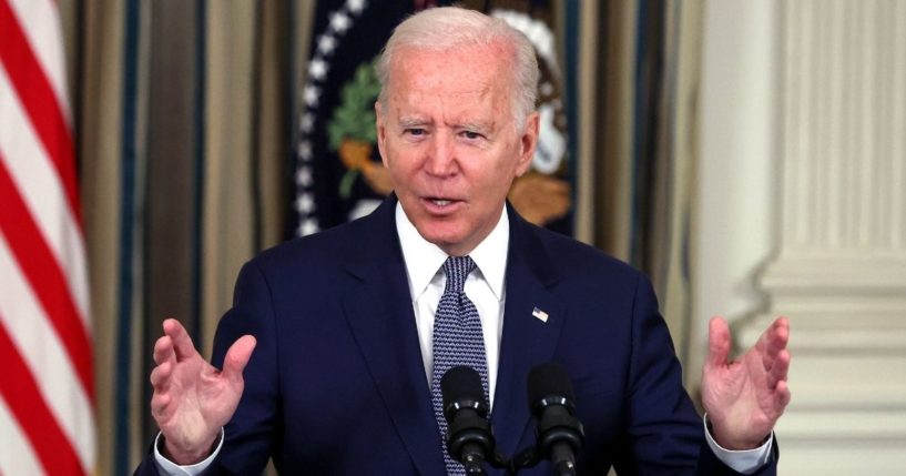 President Joe Biden delivers remarks on the August jobs numbers at the White House on Friday.