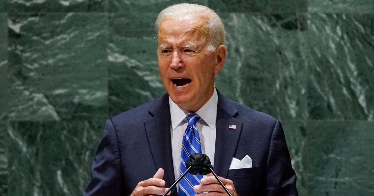 President Joe Biden addresses the 76th Session of the U.N. General Assembly in New York on Sept. 21, 2021.
