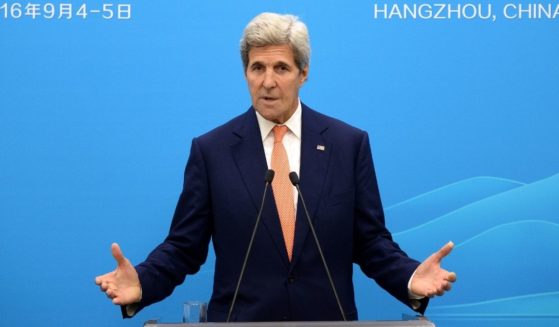 Then-Secretary of State John Kerry speaks at a news conference during the 11th G20 Leaders Summit on Sept. 4, 2016, in Hangzhou, China.