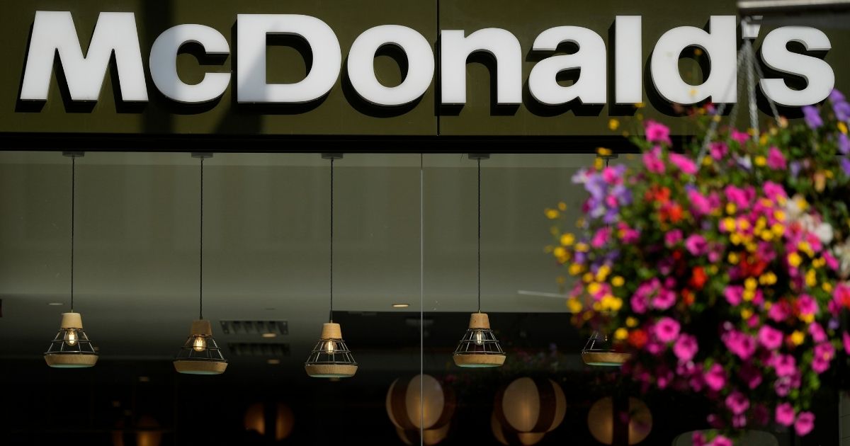 A London McDonald's restaurant is seen in a file photo from Aug. 24, 2021. One of the chain's UK outlets was the site of a recent heartwarming act of kindness by a homeless woman.
