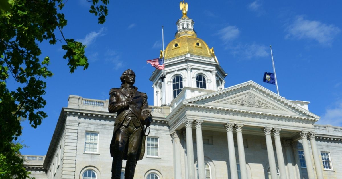 The New Hampshire Statehouse is seen in the above stock image.