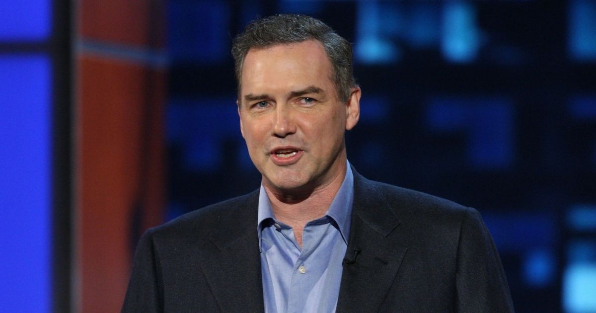 Late comedian Norm Macdonald speaks on stage at the Comedy Central Roast of Bob Saget on Aug. 3, 2008 in Burbank, California.