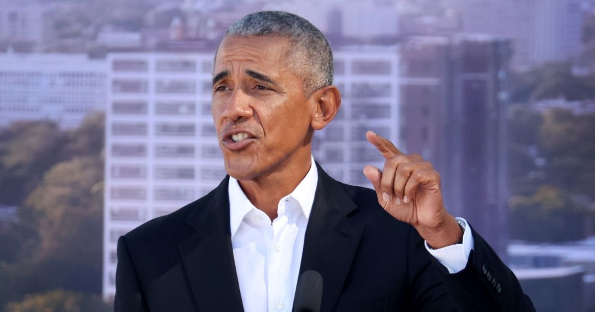 Former President Barack Obama speaks in Jackson Park on Tuesday in Chicago, Illinois.