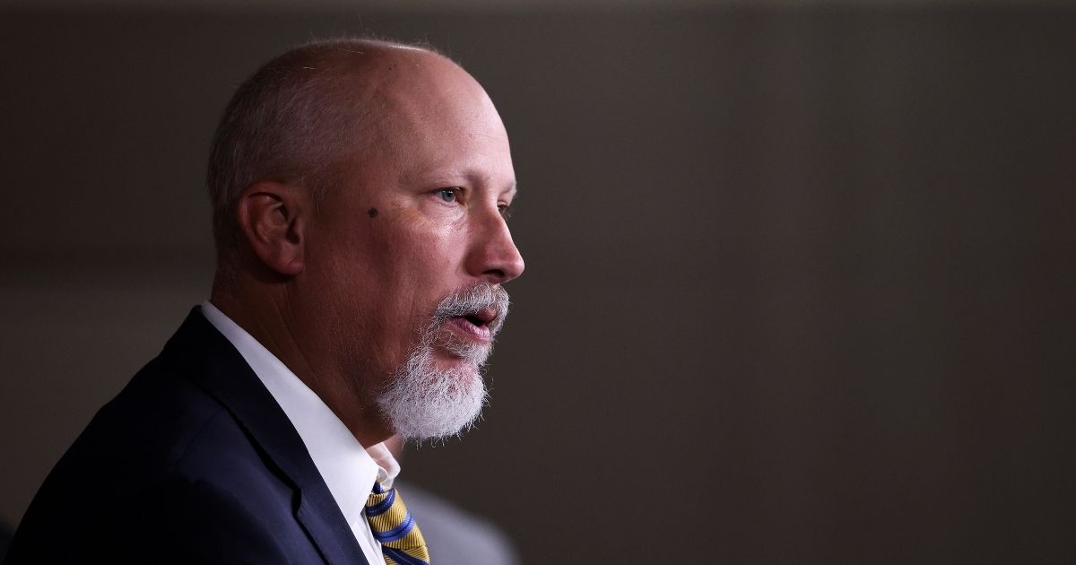 Texas Republican Rep. Chip Roy speaks critically of the National Defense Authorization Act during a news conference Wednesday. Roy voted against the bill on Thursday.