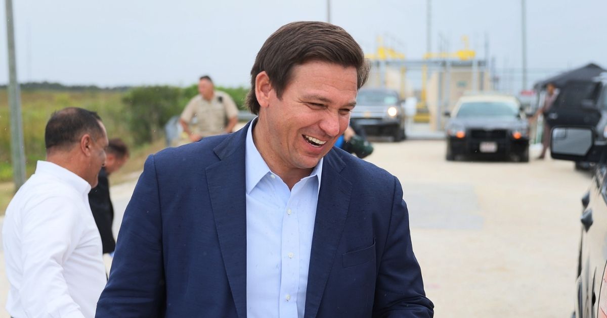 Republican Florida Gov. Ron DeSantis leaves after holding a news conference on June 3, 2021 in Miami, Florida.