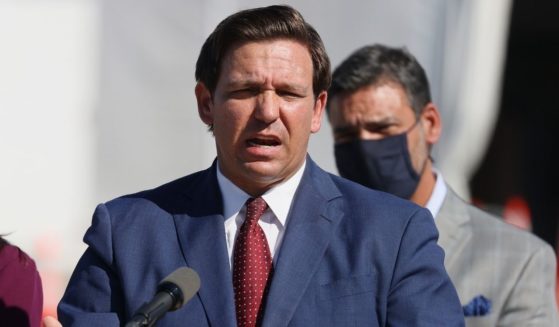 Florida Gov. Ron DeSantis speaks during a news conference about the opening of a COVID-19 vaccination site at the Hard Rock Stadium on Jan. 6, 2021, in Miami Gardens, Florida.