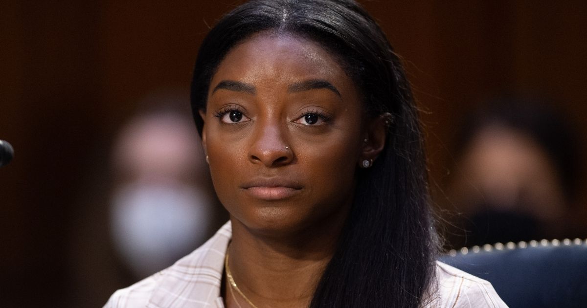 U.S. Olympic gymnast Simone Biles testifies during a Senate Judiciary hearing about the inspector general's report on the FBI's handling of the investigation of Larry Nassar's sexual abuse of U.S. gymnasts on Capitol Hill in Washington, D.C., on Wednesday.