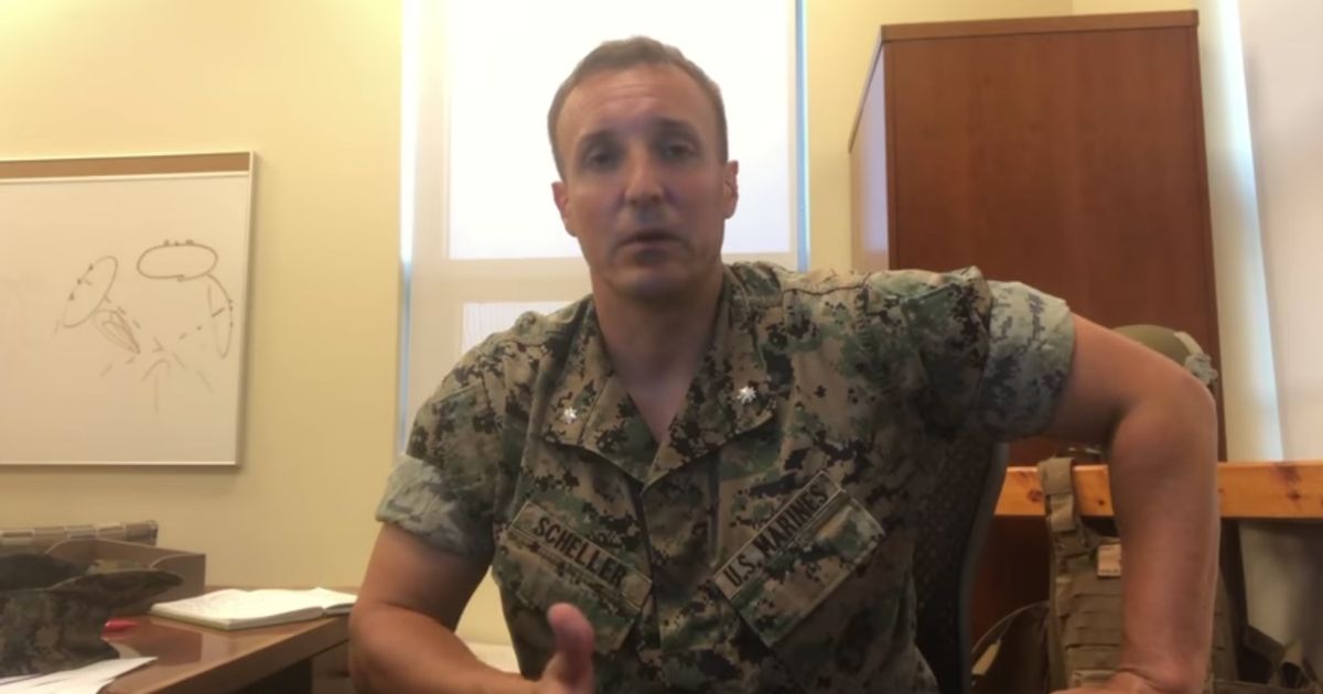 Lt. Col. Stuart Scheller posts a video on Facebook expressing his disappointment with military leadership on Thursday.