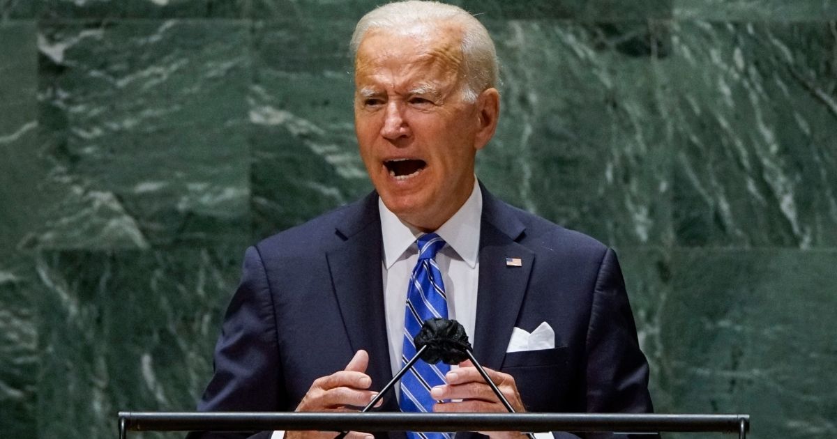 President Joe Biden speaks at the 76th UN General Assembly session at the UN headquarters in New York City on Wednesday.