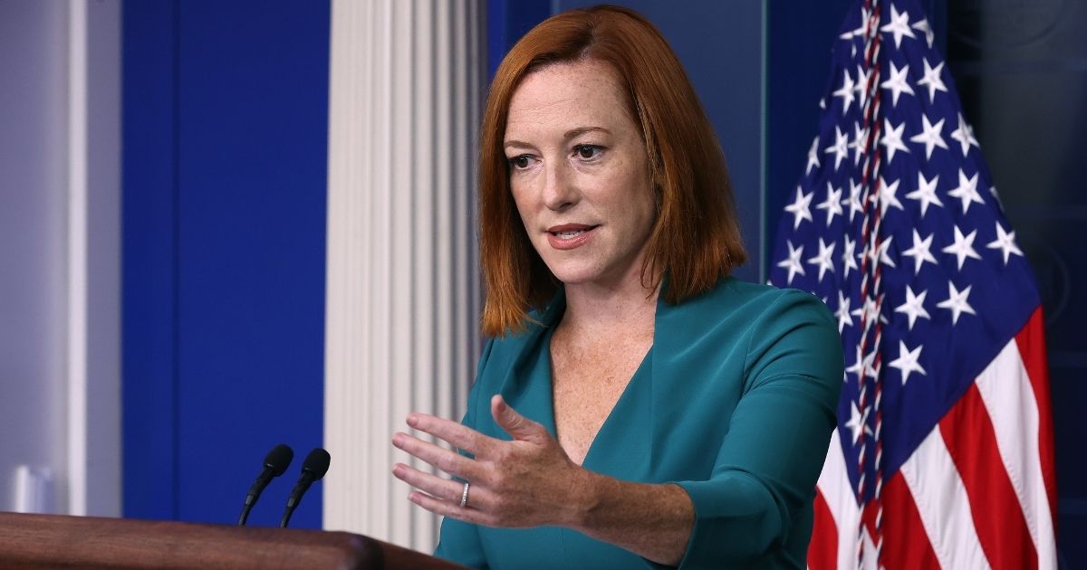 White House Press Secretary Jen Psaki fields questions Wednesday during the daily news briefing at the White House.