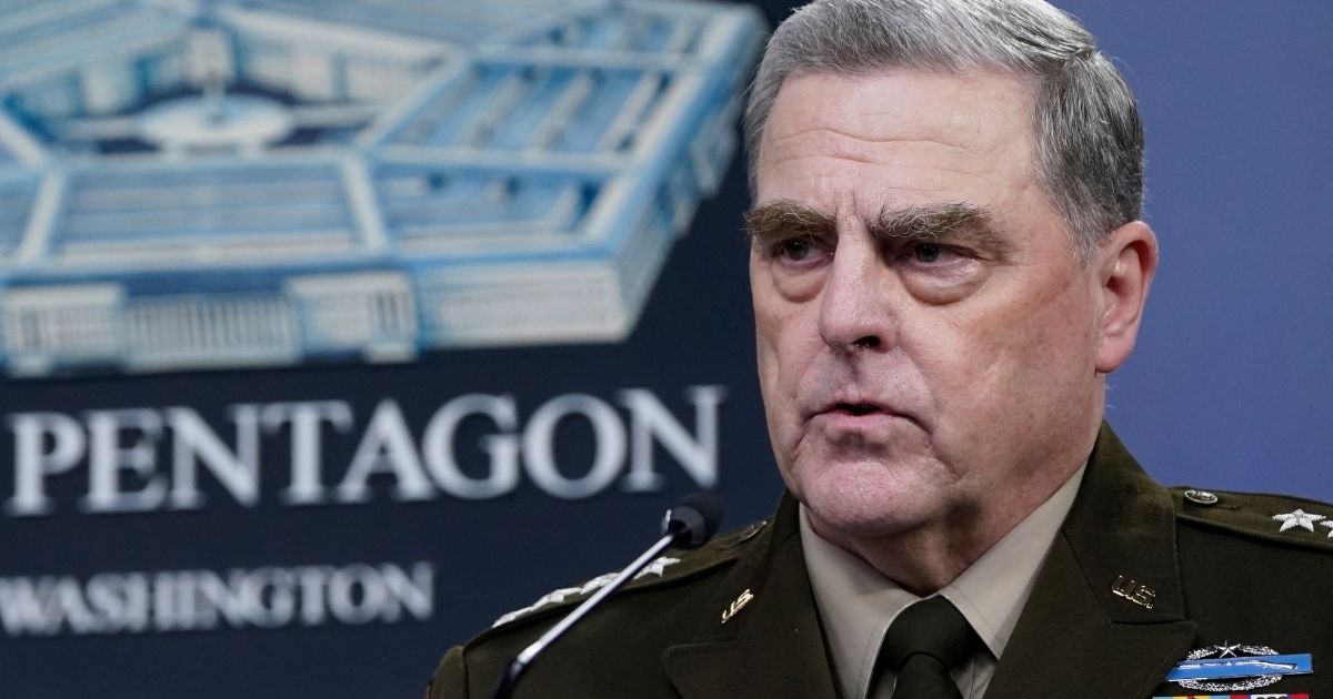 Army Gen. Mark Milley, chairman of the Joint Chiefs of Staff, speaks during a media briefing at the Pentagon on Wednesday with Secretary of Defense Lloyd Austin.