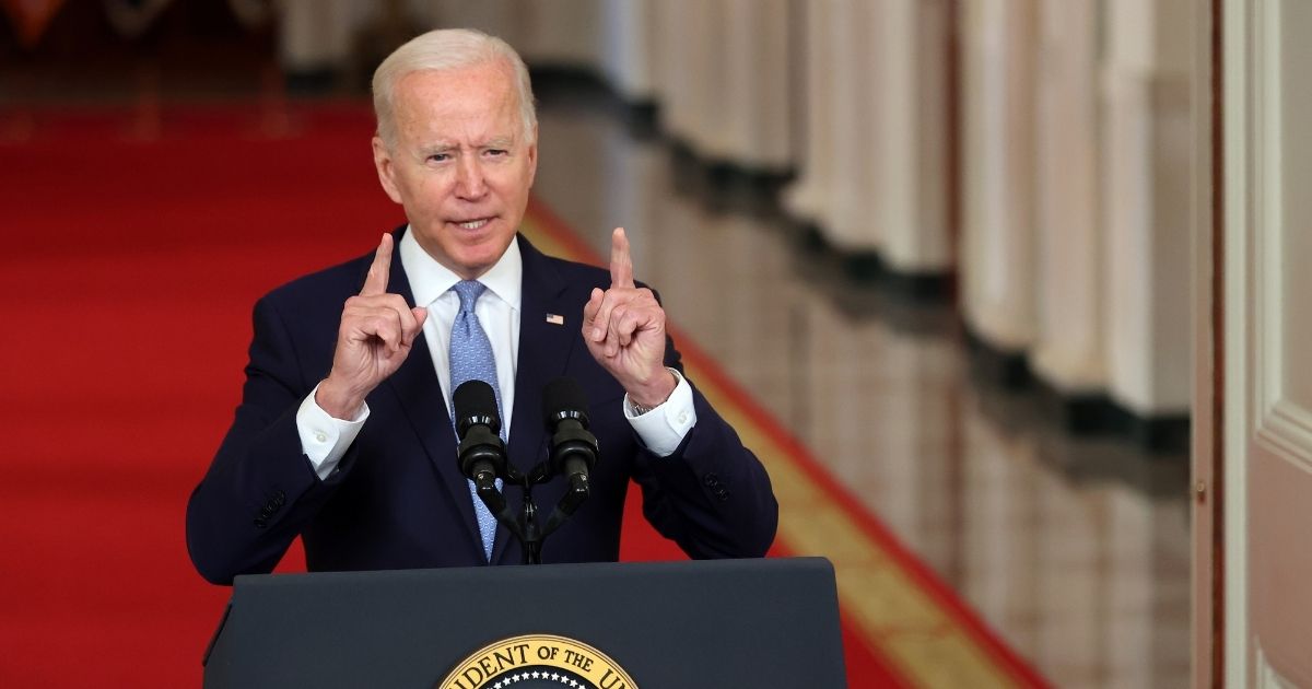 President Joe Biden, pictured during his address on Afghanistan from the White House on Tuesday.