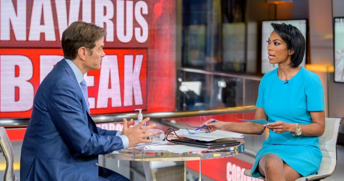 Dr. Oz appears with host Harris Faulkner at Fox News Channel studios in New York City on March 9, 2020.