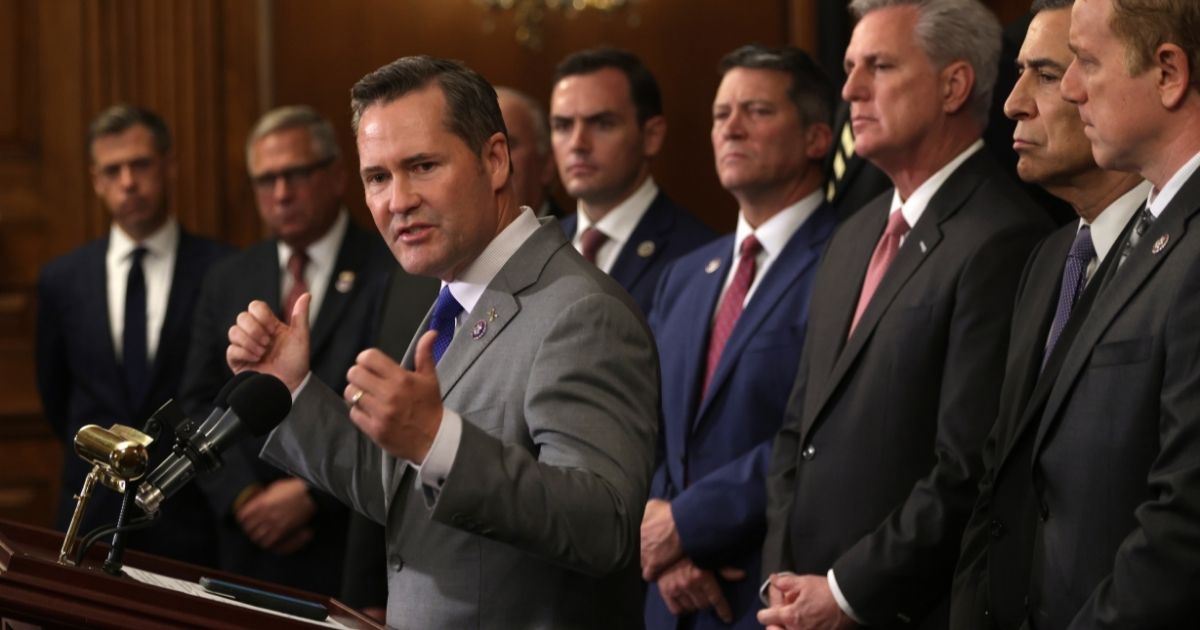 Florida Republican Rep. Michael Waltz speaks during a news conference at the Rayburn Room of the U.S. Capitol in Washington on Aug. 31.
