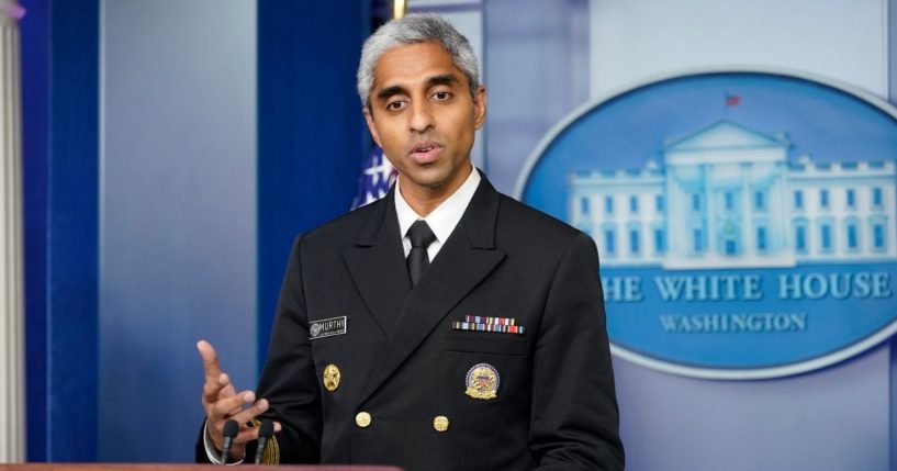 Surgeon General Dr. Vivek Murthy, pictured in a July file photo.
