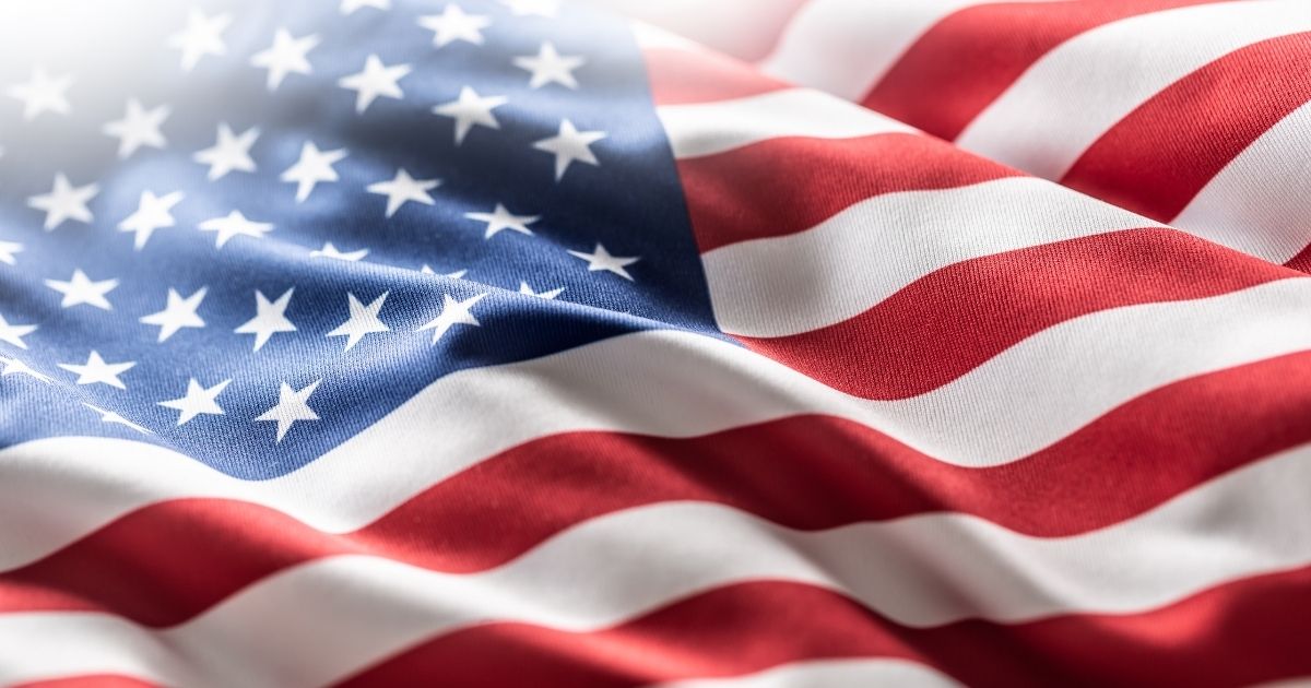 The American flag is depicted in this stock photo.
