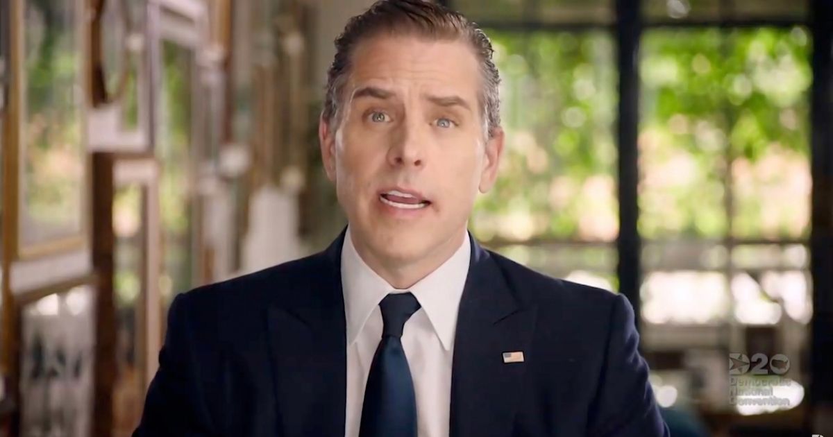 Hunter Biden is seen speaking during a livestream of the Democratic National Convention on Aug. 20, 2020.