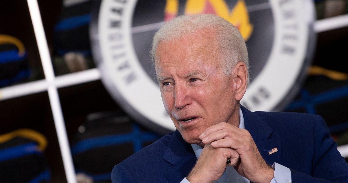 President Joe Biden makes an appearance Monday at a briefing at the National Interagency Fire Center at Idaho's Boise Airport.